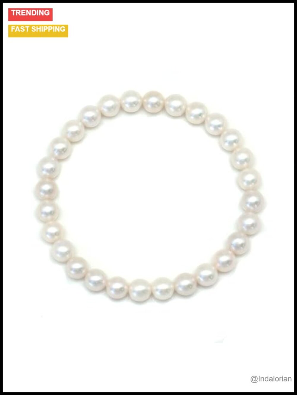 Genuine Cultured Freshwater Pearl Stretch Bracelet 6mm Women Gift Box